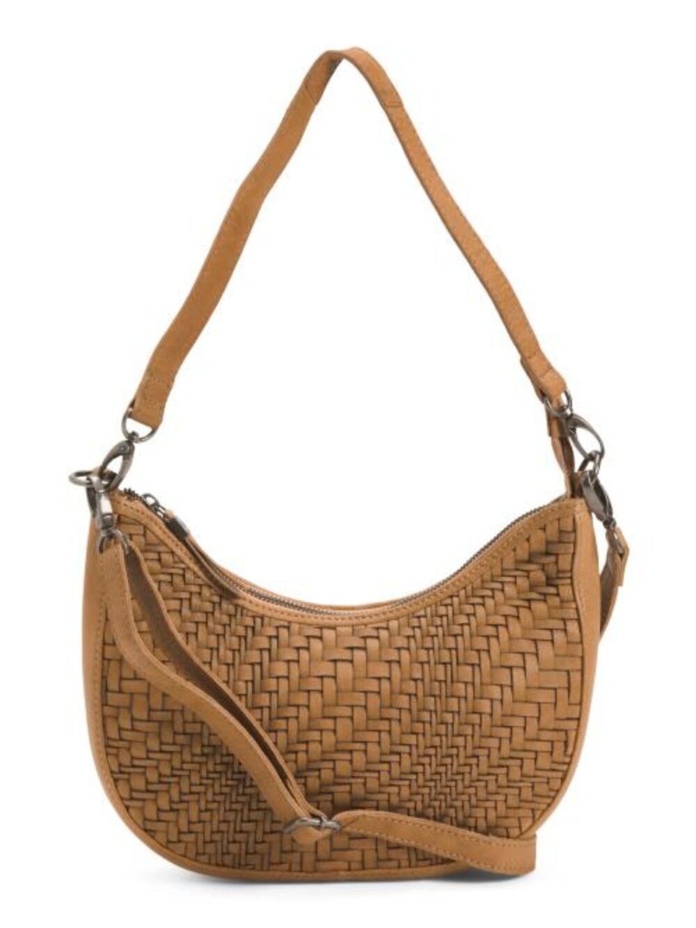 STITCH & HIDE Leather Small Weave Shoulder Bag